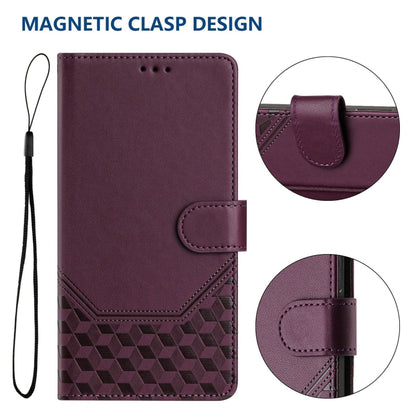 For Motorola Moto G Play 4G 2024 Oversea Honeycomb Embossing RFID Leather Phone Case(Violet) - Motorola Cases by PMC Jewellery | Online Shopping South Africa | PMC Jewellery | Buy Now Pay Later Mobicred