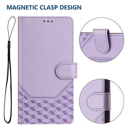 For Motorola Moto G Play 5G 2024 Oversea Honeycomb Embossing RFID Leather Phone Case(Light Purple) - Motorola Cases by PMC Jewellery | Online Shopping South Africa | PMC Jewellery | Buy Now Pay Later Mobicred