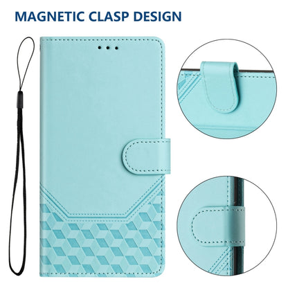 For Motorola Moto G Stylus 5G 2024 Honeycomb Embossing RFID Leather Phone Case(Mint Green) - Motorola Cases by PMC Jewellery | Online Shopping South Africa | PMC Jewellery | Buy Now Pay Later Mobicred