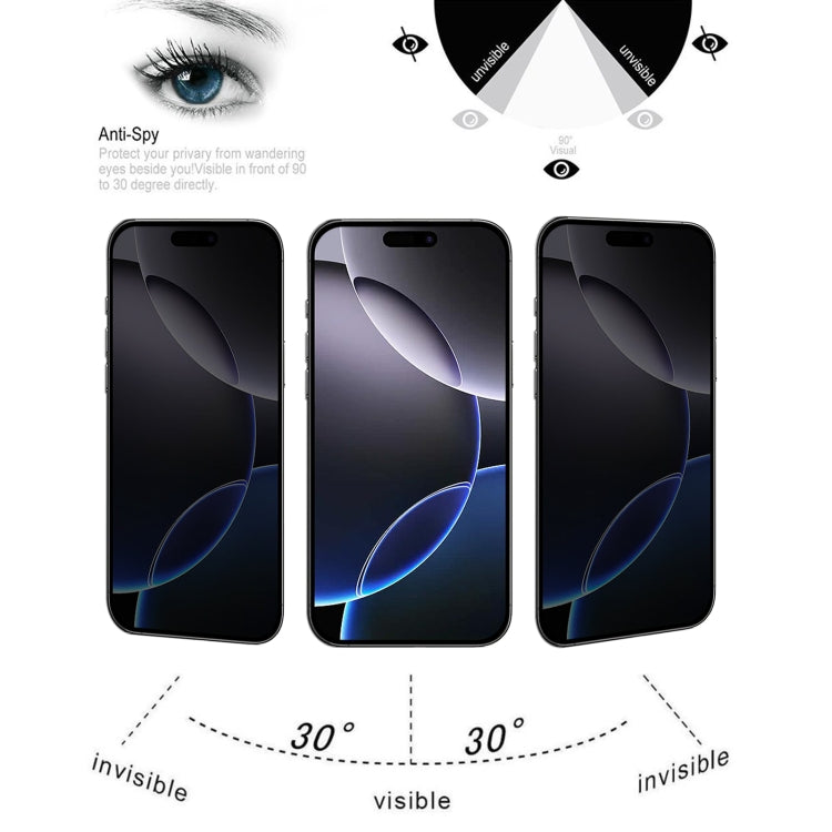 For iPhone 16 Pro Max 25pcs Full Cover Anti-spy Silk Screen Tempered Glass Film - iPhone 16 Pro Max Tempered Glass by PMC Jewellery | Online Shopping South Africa | PMC Jewellery | Buy Now Pay Later Mobicred