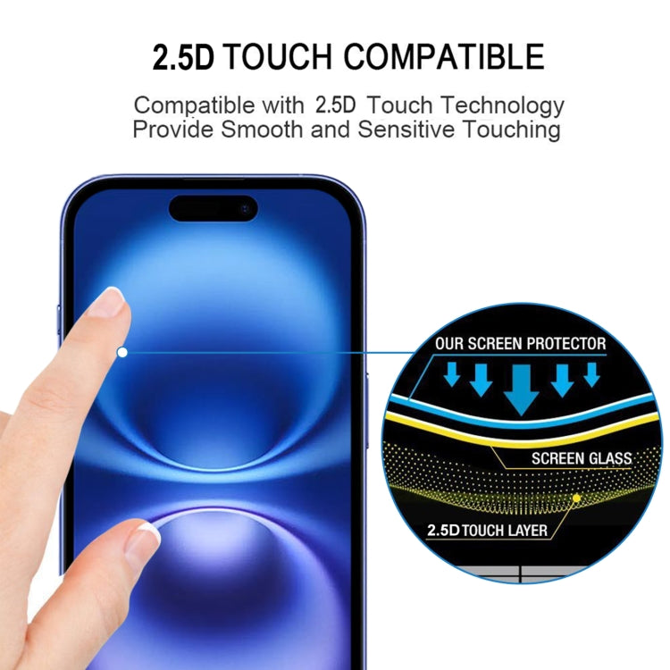 For iPhone 16 25pcs Full Glue Screen Tempered Glass Film - iPhone 16 Tempered Glass by PMC Jewellery | Online Shopping South Africa | PMC Jewellery | Buy Now Pay Later Mobicred