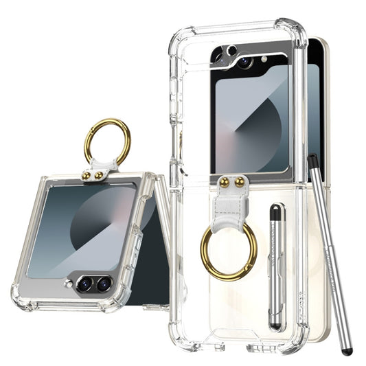 For Samsung Galaxy Z Flip6 GKK Airbag Protective Phone Case with Ring & Pen(Transparent) - Galaxy Z Flip6 5G Cases by GKK | Online Shopping South Africa | PMC Jewellery | Buy Now Pay Later Mobicred