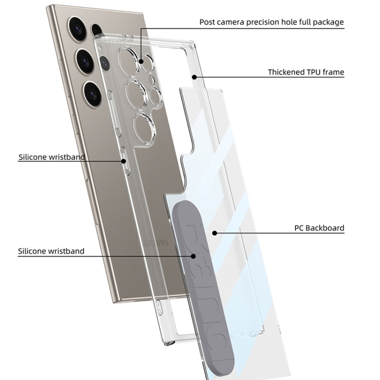 For Samsung Galaxy S24 Ultra 5G GKK Integrated Space Silicone Wristband Phone Case, Pen Not Included(Gray) - Galaxy S24 Ultra 5G Cases by GKK | Online Shopping South Africa | PMC Jewellery | Buy Now Pay Later Mobicred