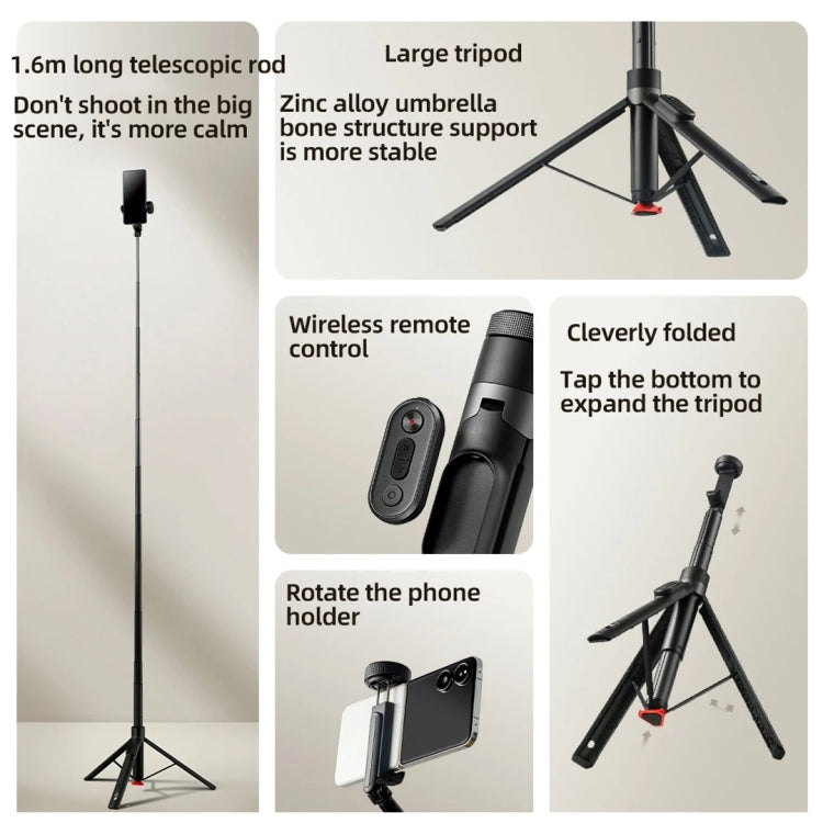 Xiaomi XMBJZPG01YM Zoom Floor Standing Bluetooth Stand Selfie Stick - free shipping - PMC Jewellery - Order now!