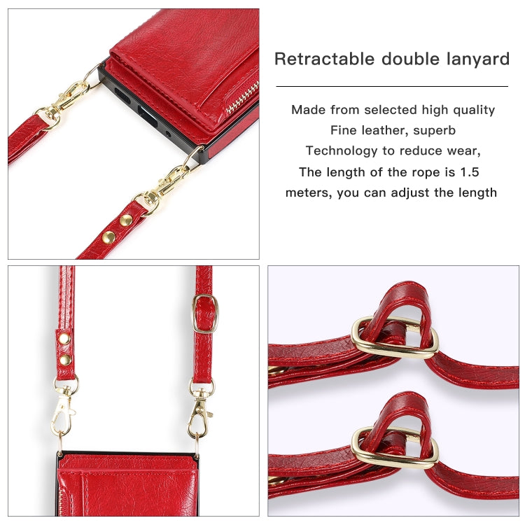 For iPhone 16 Pro Square Zipper Wallet Bag TPU+PU Back Cover Case(Red) - iPhone 16 Pro Cases by PMC Jewellery | Online Shopping South Africa | PMC Jewellery | Buy Now Pay Later Mobicred