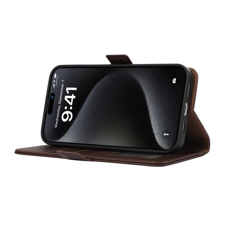 For Samsung Galaxy S25 Ultra ABEEL Side-Magnetic Litchi Pattern Leather RFID Phone Case(Brown) - Galaxy S25 Ultra 5G Cases by PMC TechLife | Online Shopping South Africa | PMC TechLife | Buy Now Pay Later Mobicred