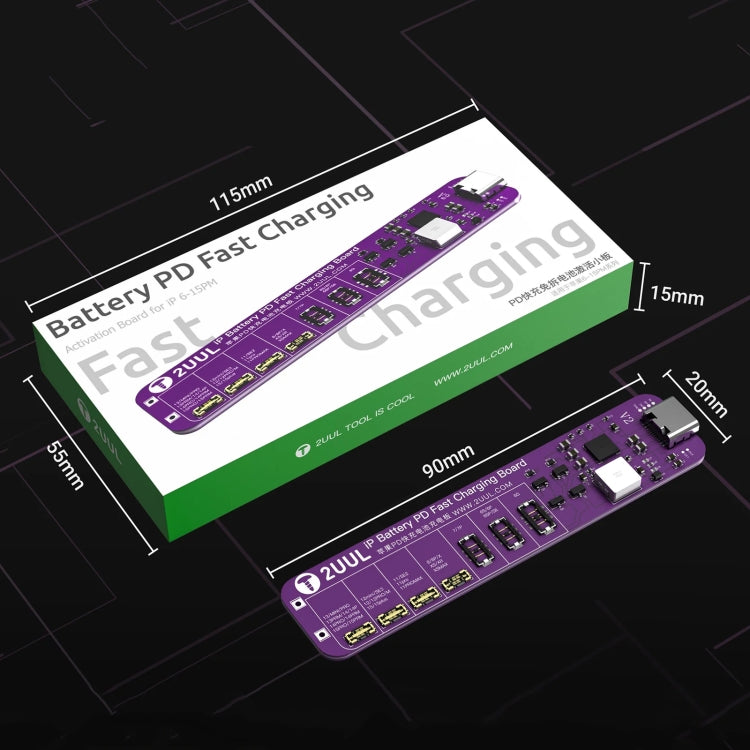 2UUL BT01 PD Fast Charging No-Disassembly Battery Activation Board for iPhone 6 to 15 Pro Max - Test Tools by 2UUL | Online Shopping South Africa | PMC Jewellery | Buy Now Pay Later Mobicred