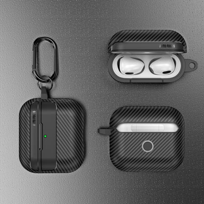 For AirPods 4 Carbon Fiber Texture Bluetooth Earphone Protective Case(Transparent) - For AirPods 4 by PMC Jewellery | Online Shopping South Africa | PMC Jewellery | Buy Now Pay Later Mobicred