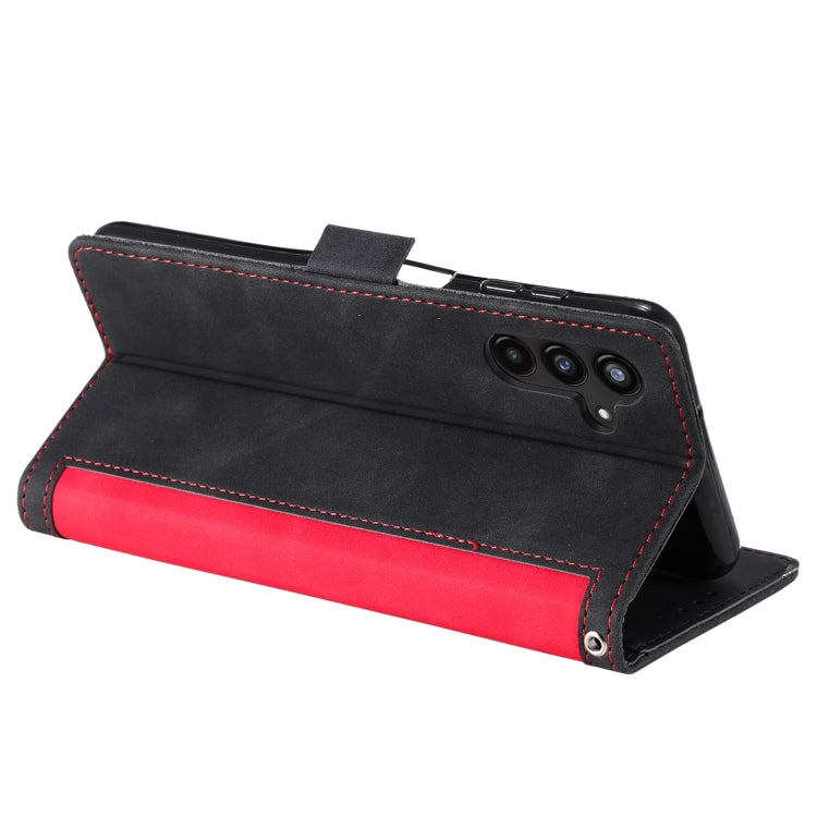 For Samsung Galaxy S25+ 5G Retro Splicing Horizontal Flip Leather Phone Case(Red) - Galaxy S25+ 5G Cases by PMC TechLife | Online Shopping South Africa | PMC TechLife | Buy Now Pay Later Mobicred