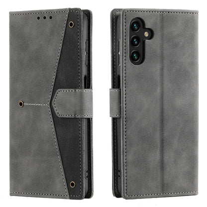 For Samsung Galaxy S25 5G Nail Skin Feel Stitching Calf Texture Leather Phone Case(Grey) - Galaxy S25 5G Cases by PMC Jewellery | Online Shopping South Africa | PMC Jewellery | Buy Now Pay Later Mobicred