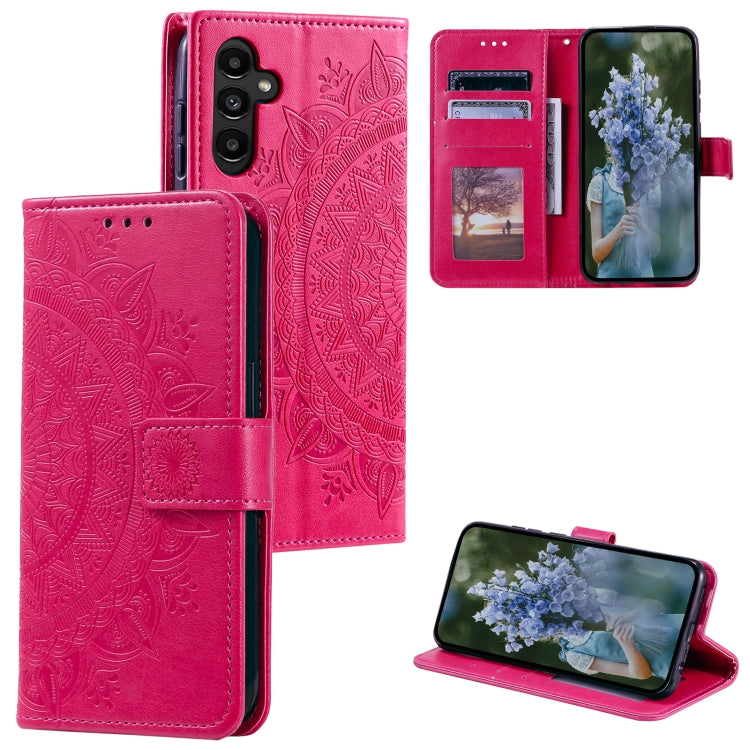 For Samsung Galaxy S25+ 5G Totem Flower Embossed Leather Phone Case(Red) - Galaxy S25+ 5G Cases by PMC Jewellery | Online Shopping South Africa | PMC Jewellery | Buy Now Pay Later Mobicred