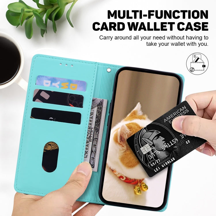 For iPhone 16e Cute Cats RFID Leather Phone Case(Green) - iPhone 16e Cases by PMC TechLife | Online Shopping South Africa | PMC TechLife | Buy Now Pay Later Mobicred