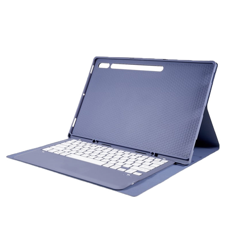 For Samsung Galaxy Tab S10 Ultra A910B Pen Slot Detachable Bluetooth Keyboard Leather Tablet Case(Purple) - Samsung Keyboard by PMC Jewellery | Online Shopping South Africa | PMC Jewellery | Buy Now Pay Later Mobicred