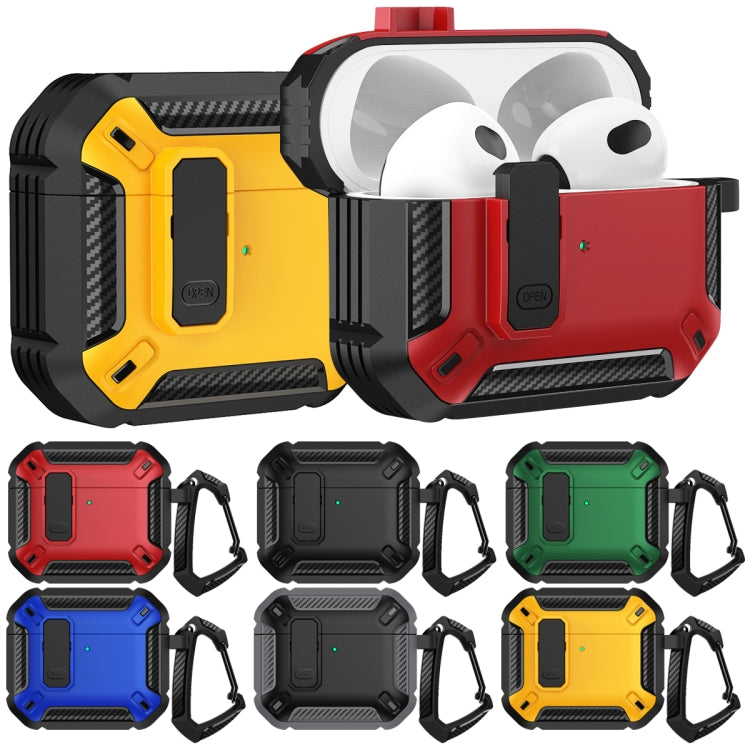 For AirPods 4 Shield Shockproof Earphone Protective Case with Hook(Black) - For AirPods 4 by PMC Jewellery | Online Shopping South Africa | PMC Jewellery | Buy Now Pay Later Mobicred