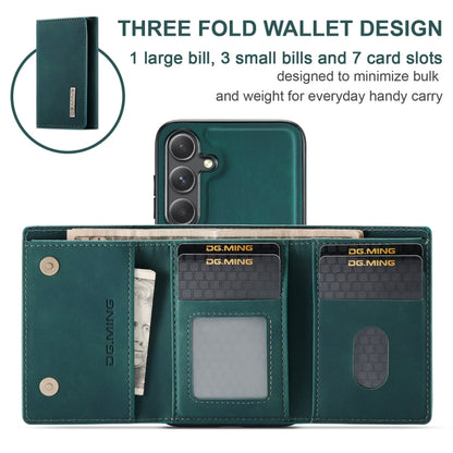 For Samsung Galaxy S24 FE 5G DG.MING M1 Series 3-Fold Multi Card Wallet + Magnetic Phone Case(Green) - Galaxy S24 FE 5G Cases by DG.MING | Online Shopping South Africa | PMC Jewellery | Buy Now Pay Later Mobicred