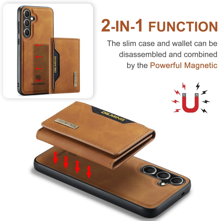 For Samsung Galaxy S24 FE 5G DG.MING M2 Series 3-Fold Multi Card Bag + Magnetic Phone Case(Brown) - Galaxy S24 FE 5G Cases by DG.MING | Online Shopping South Africa | PMC Jewellery | Buy Now Pay Later Mobicred