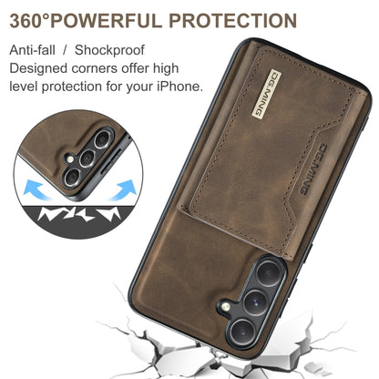 For Samsung Galaxy S24 FE 5G DG.MING M2 Series 3-Fold Multi Card Bag + Magnetic Phone Case(Coffee) - Galaxy S24 FE 5G Cases by DG.MING | Online Shopping South Africa | PMC Jewellery | Buy Now Pay Later Mobicred