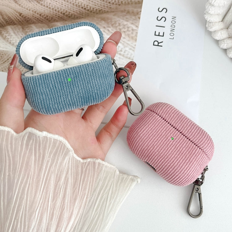 For AirPods Pro Corduroy Cloth Pattern Earphone Protective Case(Beige) - For AirPods Pro by PMC Jewellery | Online Shopping South Africa | PMC Jewellery | Buy Now Pay Later Mobicred