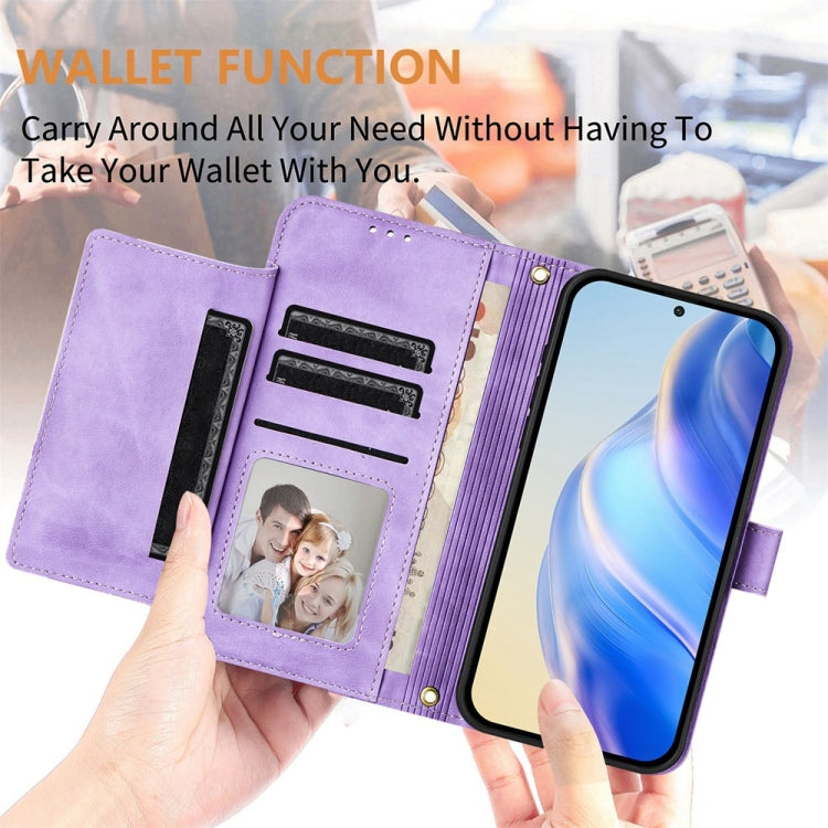 For Motorola Moto G Power 5G 2024 Multi-Card Slots Zipper Wallet Leather Phone Case(Purple) - Motorola Cases by PMC Jewellery | Online Shopping South Africa | PMC Jewellery | Buy Now Pay Later Mobicred