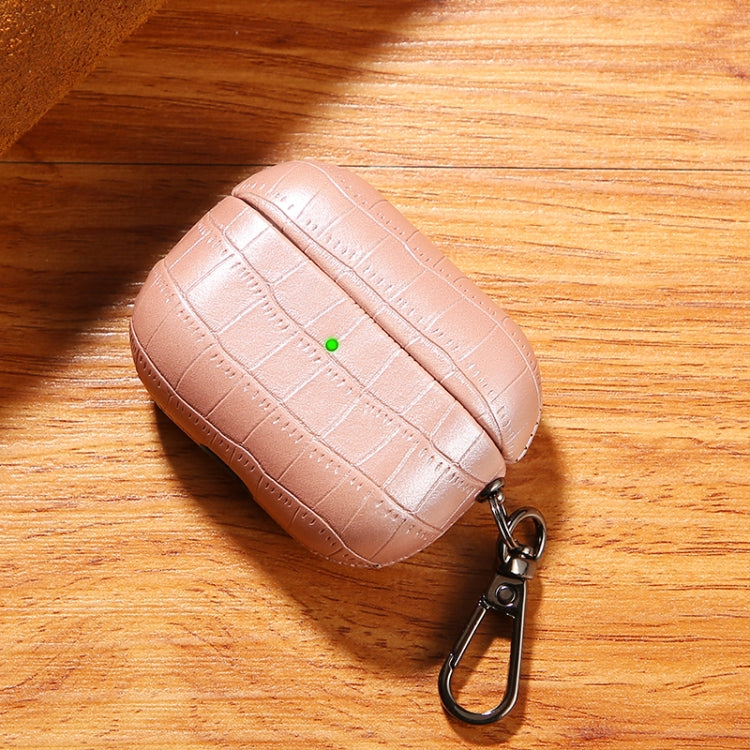 For AirPods Pro 2 Crocodile Texture Earphone Protective Case(Rose Gold) - For AirPods Pro 2 by PMC Jewellery | Online Shopping South Africa | PMC Jewellery | Buy Now Pay Later Mobicred