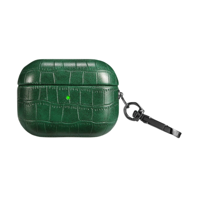 For AirPods Pro 2 Crocodile Texture Earphone Protective Case(Dark Green) - For AirPods Pro 2 by PMC Jewellery | Online Shopping South Africa | PMC Jewellery | Buy Now Pay Later Mobicred