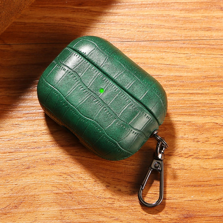 For AirPods Pro 2 Crocodile Texture Earphone Protective Case(Dark Green) - For AirPods Pro 2 by PMC Jewellery | Online Shopping South Africa | PMC Jewellery | Buy Now Pay Later Mobicred