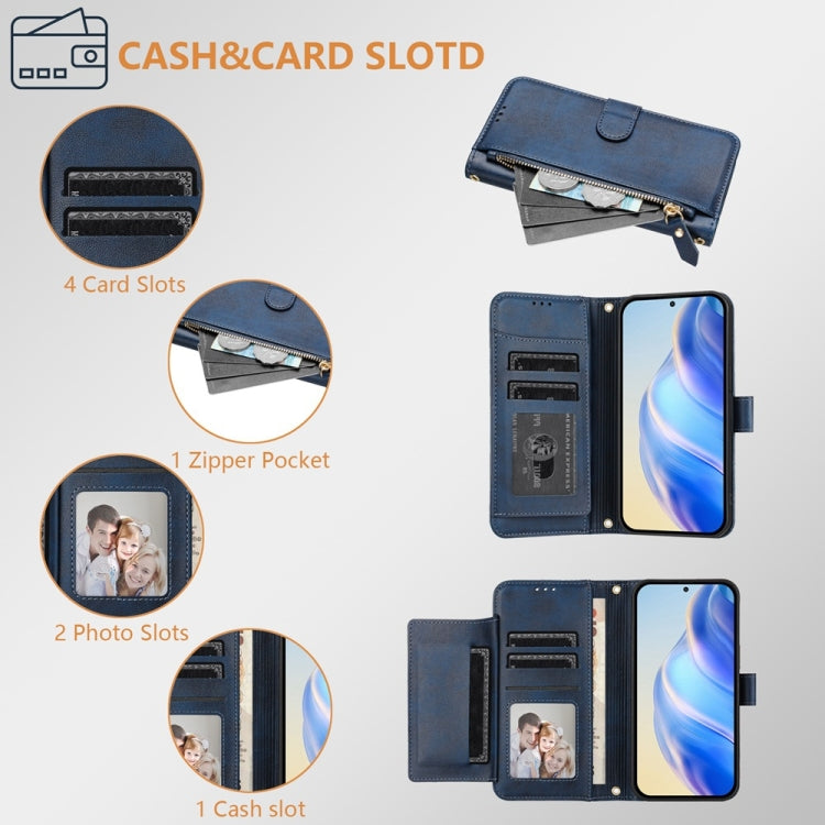 For Tecno Spark Go 2024 Multi-Card Slots Zipper Wallet Leather Phone Case(Blue) - Tecno Cases by PMC Jewellery | Online Shopping South Africa | PMC Jewellery | Buy Now Pay Later Mobicred