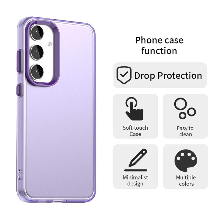 For Samsung Galaxy S25 5G Candy PC Hybrid TPU Shockproof Phone Case(Purple) - Galaxy S25 5G Cases by PMC Jewellery | Online Shopping South Africa | PMC Jewellery | Buy Now Pay Later Mobicred