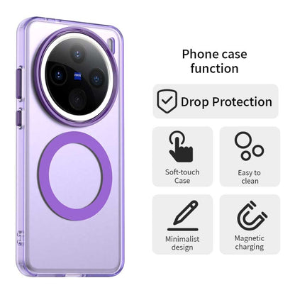 For vivo X200 Pro Candy Magsafe PC Hybrid TPU Phone Case(Purple) - X200 Pro Cases by PMC Jewellery | Online Shopping South Africa | PMC Jewellery | Buy Now Pay Later Mobicred