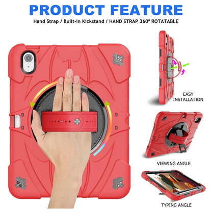 For iPad 10th Gen 10.9 2022 Bat Hand Grip Turntable Stand Tablet Case(Red Black) - iPad 10th Gen 10.9 Cases by PMC Jewellery | Online Shopping South Africa | PMC Jewellery | Buy Now Pay Later Mobicred