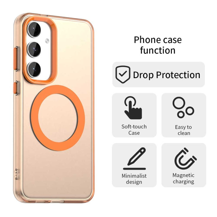 For Samsung Galaxy S25 5G Candy Magsafe PC Hybrid TPU Phone Case(Orange) - Galaxy S25 5G Cases by PMC Jewellery | Online Shopping South Africa | PMC Jewellery | Buy Now Pay Later Mobicred