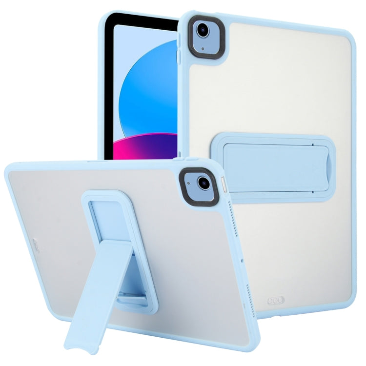 For iPad 10th Gen 10.9 2022 Skin Feel Holder PC Hybrid TPU Tablet Case(Light Blue) - iPad 10th Gen 10.9 Cases by PMC Jewellery | Online Shopping South Africa | PMC Jewellery | Buy Now Pay Later Mobicred