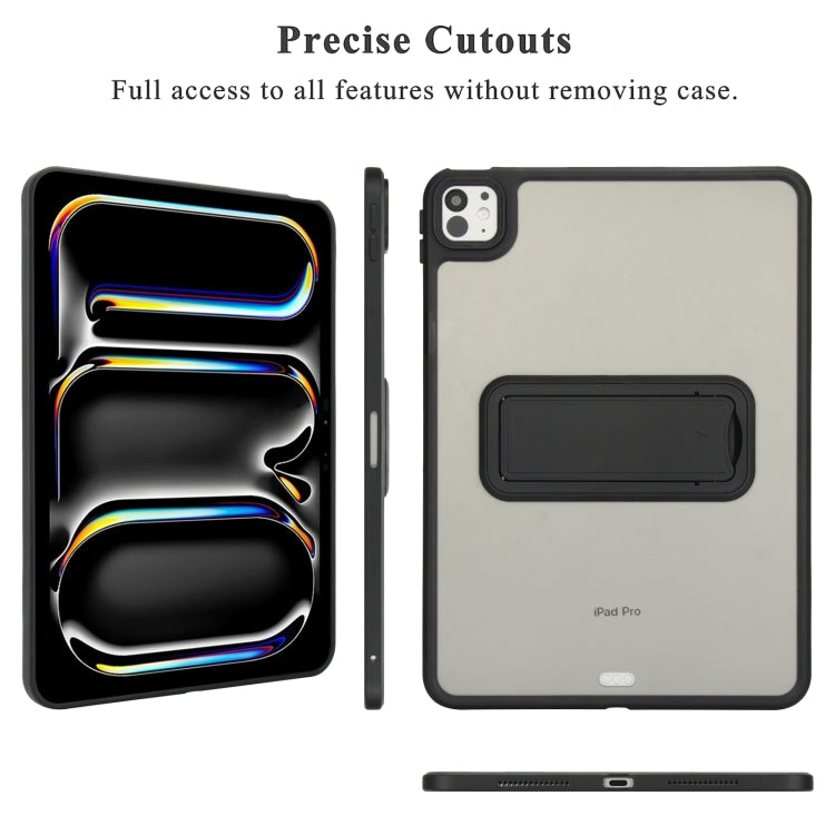 For iPad 10.2 2021 / 2020 / 2019 Skin Feel Holder PC Hybrid TPU Tablet Case(Black) - iPad 10.2 Cases by PMC Jewellery | Online Shopping South Africa | PMC Jewellery | Buy Now Pay Later Mobicred