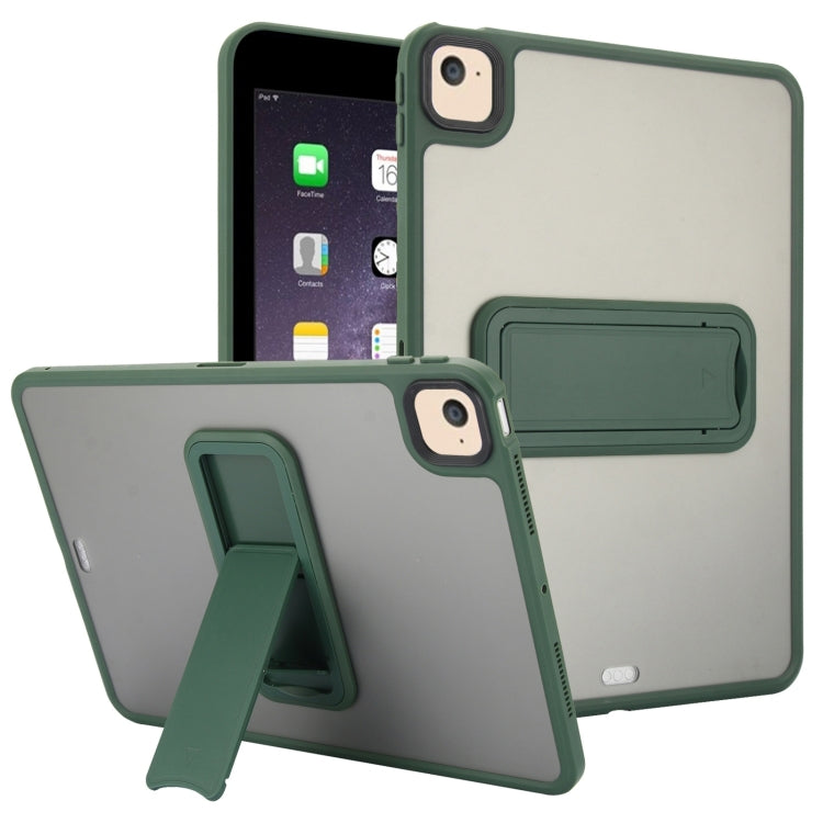 For iPad Air 2 9.7 Skin Feel Holder PC Hybrid TPU Tablet Case(Dark Green) - More iPad Cases by PMC Jewellery | Online Shopping South Africa | PMC Jewellery | Buy Now Pay Later Mobicred