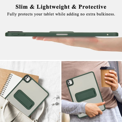 For iPad Air 2 9.7 Skin Feel Holder PC Hybrid TPU Tablet Case(Dark Green) - More iPad Cases by PMC Jewellery | Online Shopping South Africa | PMC Jewellery | Buy Now Pay Later Mobicred