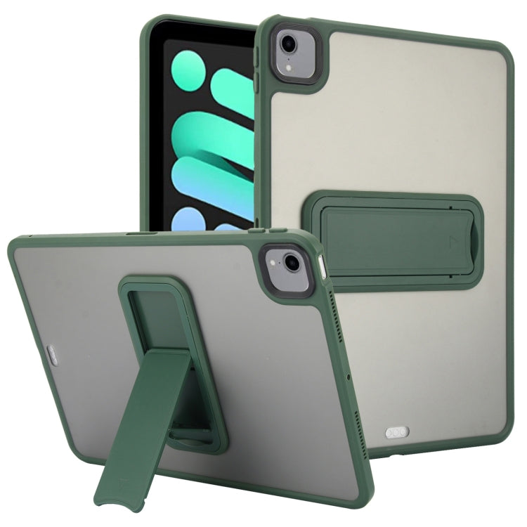 For iPad mini 2024 / mini 6 8.3 inch Skin Feel Holder PC Hybrid TPU Tablet Case(Dark Green) - iPad mini 6 Cases by PMC Jewellery | Online Shopping South Africa | PMC Jewellery | Buy Now Pay Later Mobicred