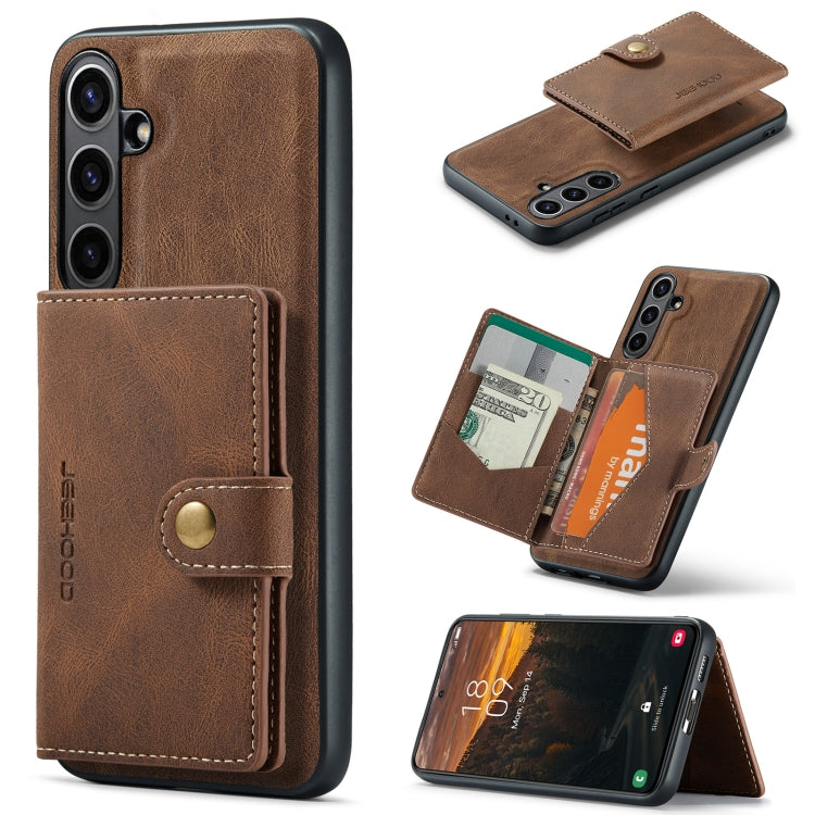 For Samsung Galaxy S24 FE 5G JEEHOOD J01 Retro Magnetic Detachable Wallet Phone Case(Brown) - Galaxy S24 FE 5G Cases by JEEHOOD | Online Shopping South Africa | PMC Jewellery | Buy Now Pay Later Mobicred