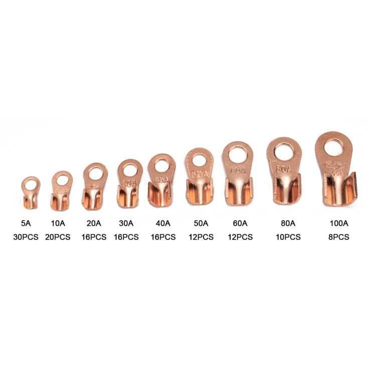 140 PCS Icstation Open Barrel Pure Copper Ring Lug Wire Crimp Terminals Assortment Kit - Booster Cable & Clip by PMC Jewellery | Online Shopping South Africa | PMC Jewellery | Buy Now Pay Later Mobicred