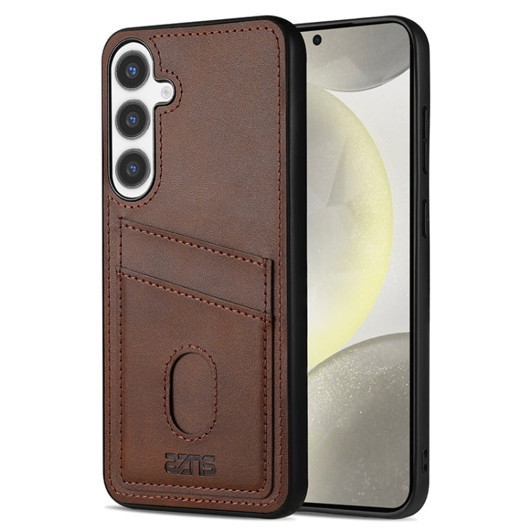 For Samsung Galaxy S24 5G AZNS K1 Series Card Slot Business Phone Case(Brown) - Galaxy S24 5G Cases by AZNS | Online Shopping South Africa | PMC Jewellery | Buy Now Pay Later Mobicred