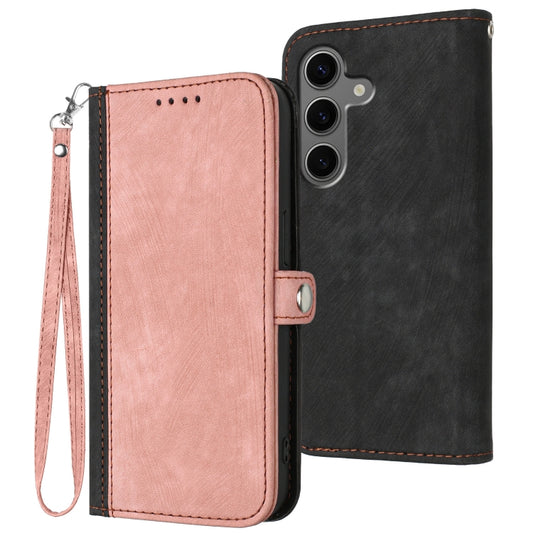 For Samsung Galaxy S25+ 5G Side Buckle Double Fold Hand Strap Leather Phone Case(Pink) - Galaxy S25+ 5G Cases by PMC Jewellery | Online Shopping South Africa | PMC Jewellery | Buy Now Pay Later Mobicred