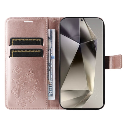 For Samsung Galaxy S25 Ultra 5G 3D Butterfly Embossed Pattern Flip Leather Phone Case(Rose Gold) - Galaxy S25 Ultra 5G Cases by PMC Jewellery | Online Shopping South Africa | PMC Jewellery | Buy Now Pay Later Mobicred