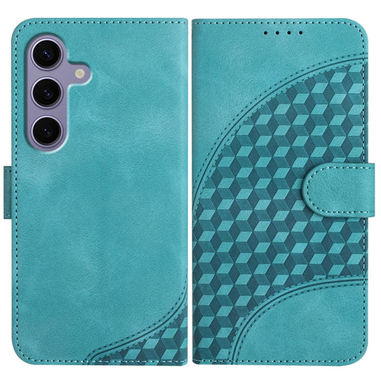 For Samsung Galaxy S25 5G YX0060 Elephant Head Embossed Phone Leather Case with Lanyard(Light Blue) - Galaxy S25 5G Cases by PMC Jewellery | Online Shopping South Africa | PMC Jewellery | Buy Now Pay Later Mobicred