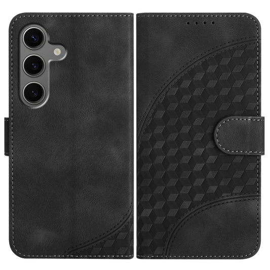 For Samsung Galaxy S25+ 5G YX0060 Elephant Head Embossed Phone Leather Case with Lanyard(Black) - Galaxy S25+ 5G Cases by PMC Jewellery | Online Shopping South Africa | PMC Jewellery | Buy Now Pay Later Mobicred