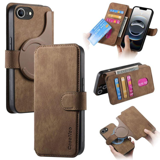 For iPhone 16e CaseNeo MagSafe RFID Anti-theft Retro Leather Phone Case(Brown) - iPhone 16e Cases by CaseNeo | Online Shopping South Africa | PMC Jewellery | Buy Now Pay Later Mobicred