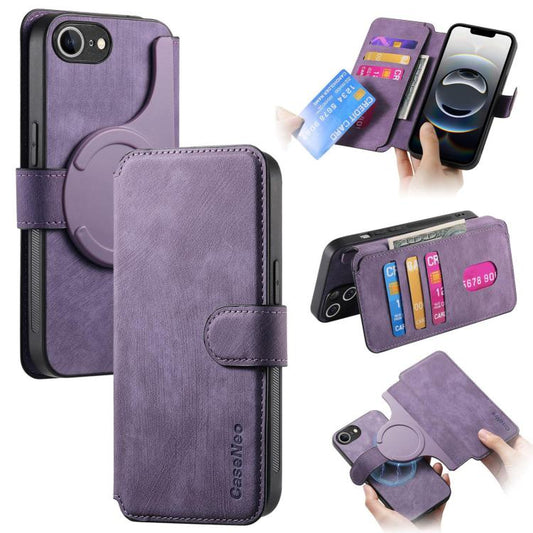 For iPhone 16e CaseNeo MagSafe RFID Anti-theft Retro Leather Phone Case(Purple) - iPhone 16e Cases by CaseNeo | Online Shopping South Africa | PMC Jewellery | Buy Now Pay Later Mobicred