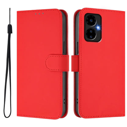 For Boost MobIle Celero 5G 2024 / 3 5G Skin Feel Solid Color Leather Phone Case with Lanyard(Red) - More Brand by PMC Jewellery | Online Shopping South Africa | PMC Jewellery | Buy Now Pay Later Mobicred