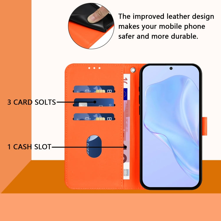 For Boost MobIle Celero 5G 2024 / 3 5G Skin Feel Solid Color Leather Phone Case with Lanyard(Orange) - More Brand by PMC Jewellery | Online Shopping South Africa | PMC Jewellery | Buy Now Pay Later Mobicred