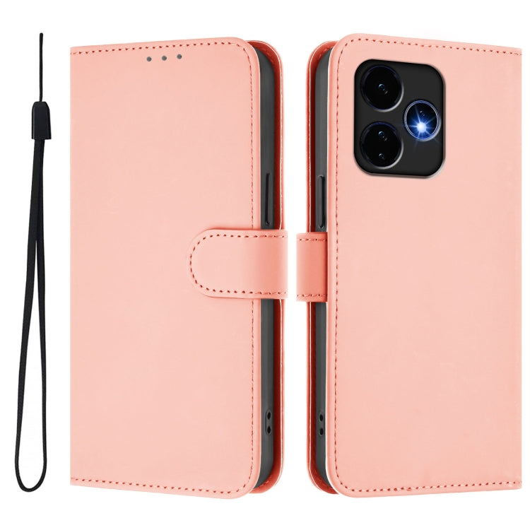 For Boost MobIle Celero 5G+ 2024 / 3+ 5G Skin Feel Solid Color Leather Phone Case with Lanyard(Pink) - More Brand by PMC Jewellery | Online Shopping South Africa | PMC Jewellery | Buy Now Pay Later Mobicred