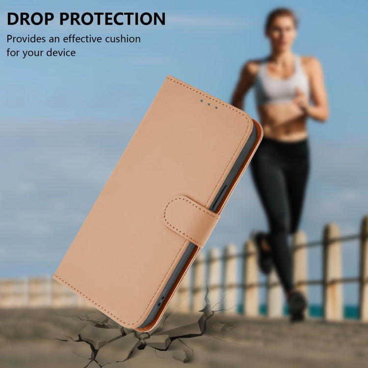 For Boost MobIle Celero 5G+ 2024 / 3+ 5G Skin Feel Solid Color Leather Phone Case with Lanyard(Nude) - More Brand by PMC Jewellery | Online Shopping South Africa | PMC Jewellery | Buy Now Pay Later Mobicred