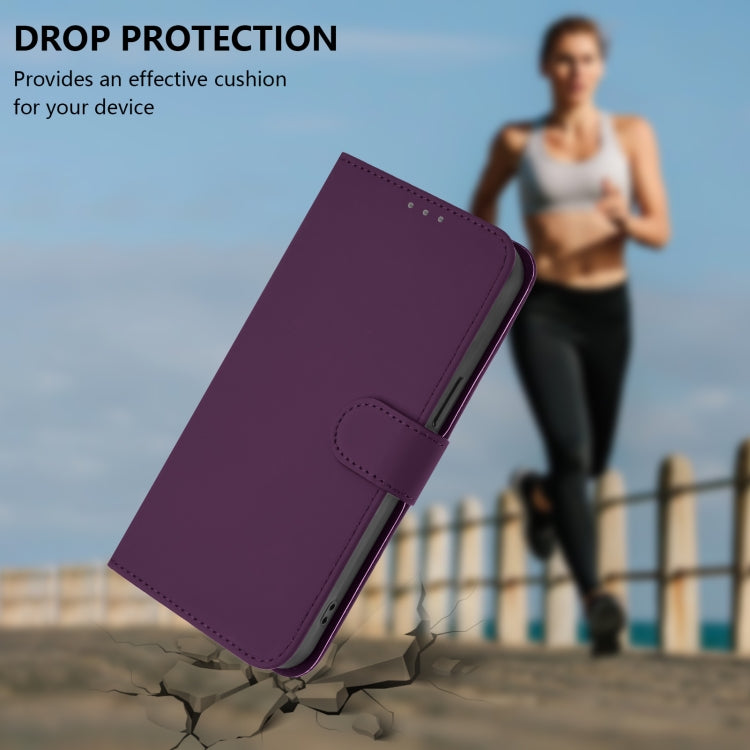 For Boost MobIle Celero 5G+ 2024 / 3+ 5G Skin Feel Solid Color Leather Phone Case with Lanyard(Violet) - More Brand by PMC Jewellery | Online Shopping South Africa | PMC Jewellery | Buy Now Pay Later Mobicred